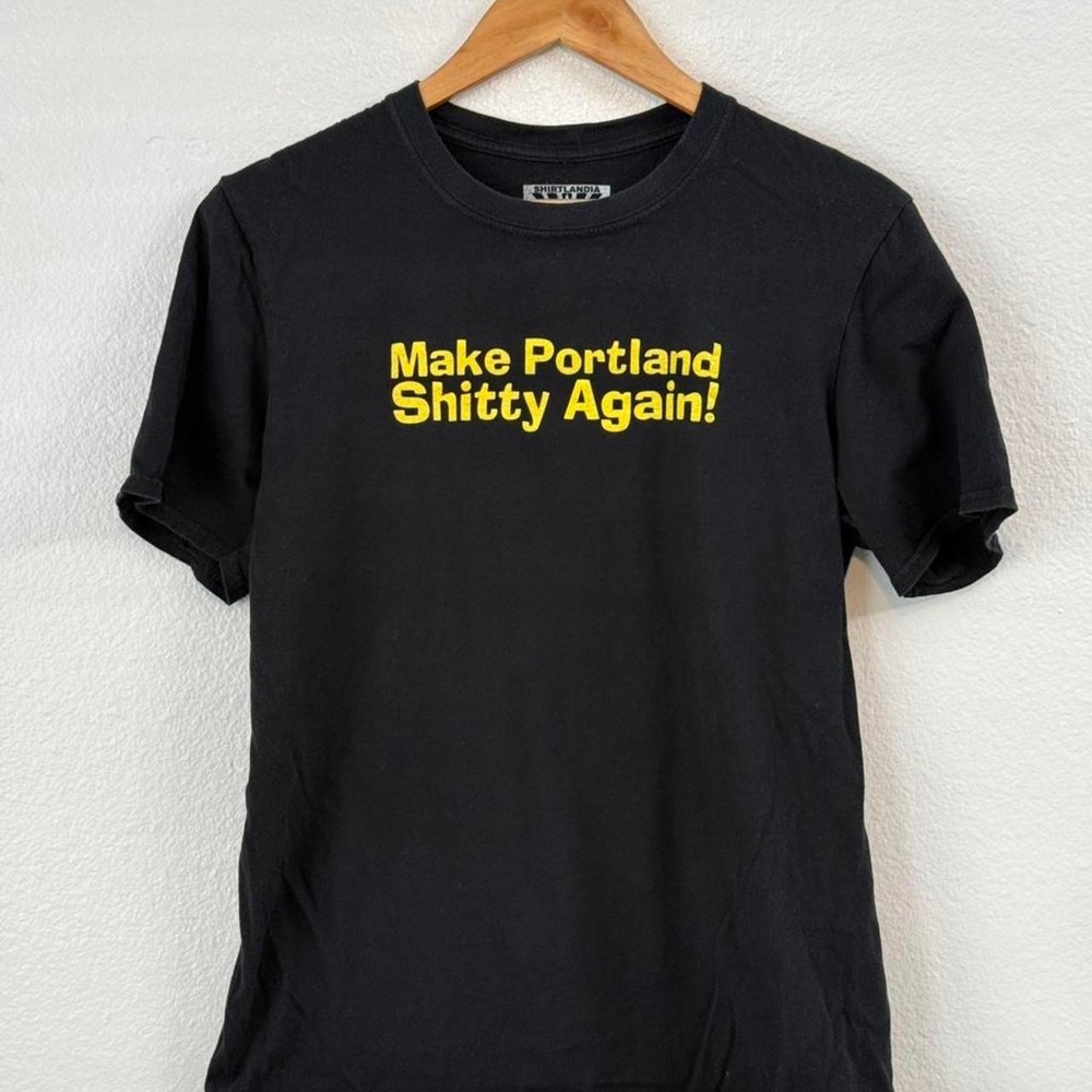 Alt Grunge Shirtlandia Black "Make Portland Shitty Again" T-Shirt Sz M